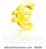 Vector Illustration of a 3d Sparkling Gold Euro Currency Symbol by AtStockIllustration