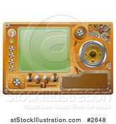 Vector Illustration of a 3d Steampunk Media Player Screen and Control Panel by AtStockIllustration
