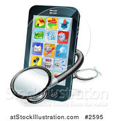 Vector Illustration of a 3d Stethoscope and Smart Phone by AtStockIllustration