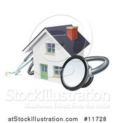 Vector Illustration of a 3d Stethoscope Around a White Home by AtStockIllustration