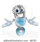 Vector Illustration of a 3d Welcoming Silver and Blue Microphone by AtStockIllustration