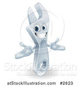 Vector Illustration of a 3d Welcoming Spanner Wrench Character by AtStockIllustration