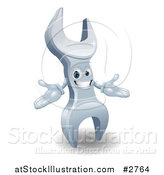 Vector Illustration of a 3d Welcoming Wrench Character by AtStockIllustration