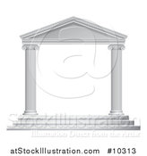 Vector Illustration of a 3d White Ancient Roman or Greek Temple with Pillars Frame by AtStockIllustration
