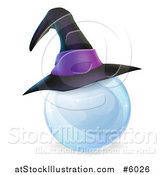 Vector Illustration of a 3d Witch Hat on a Crystal Ball by AtStockIllustration