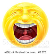 Vector Illustration of a 3d Yellow Male Smiley Emoji Emoticon Face Screaming by AtStockIllustration