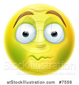 Vector Illustration of a 3d Yellow Smiley Emoji Emoticon Face About to Vomit by AtStockIllustration