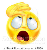 Vector Illustration of a 3d Yellow Smiley Emoji Emoticon Face Dramatically Fainting by AtStockIllustration