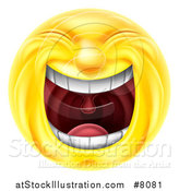 Vector Illustration of a 3d Yellow Smiley Emoji Emoticon Face Laughing Hysterically by AtStockIllustration