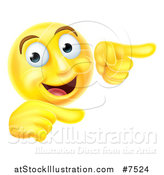 Vector Illustration of a 3d Yellow Smiley Emoji Emoticon Face Pointing to the Right by AtStockIllustration