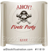 Vector Illustration of a Ahoy Pirate Party Scroll Design by AtStockIllustration