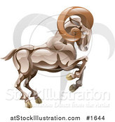 Vector Illustration of a Aries the Ram with the Zodiac Symbol by AtStockIllustration