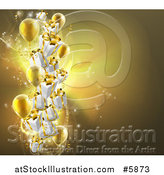 Vector Illustration of a Background of 3d Gold Party Balloons and Gifts by AtStockIllustration