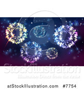 Vector Illustration of a Background of Fireworks Bursting in the Sky by AtStockIllustration