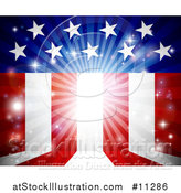 Vector Illustration of a Background of Flares and American Stars and Stripes by AtStockIllustration