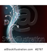 Vector Illustration of a Background of Flowing Glassy Water with Captured Air Bubbles by AtStockIllustration