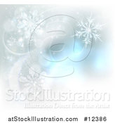 Vector Illustration of a Background of Winter Snowflakes and Flares by AtStockIllustration