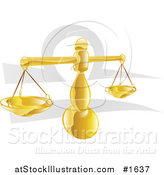 Vector Illustration of a Balanced Libra Scale with the Zodiac Symbol by AtStockIllustration