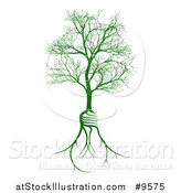 Vector Illustration of a Bare Tree with Light Bulb Shaped Roots by AtStockIllustration