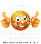 Vector Illustration of a Basketball Character Holding Two Thumbs up by AtStockIllustration