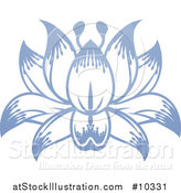 Vector Illustration of a Beautiful Blue Purple Water Lily Lotus Flower by AtStockIllustration