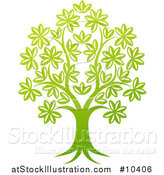 Vector Illustration of a Beautiful Gradient Green Tree by AtStockIllustration