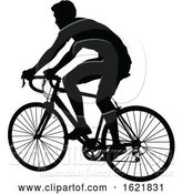 Vector Illustration of a Bicycle Riding Bike Cyclist in Silhouette by AtStockIllustration