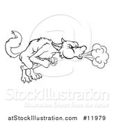 Vector Illustration of a Big Bad Wolf Blowing by AtStockIllustration