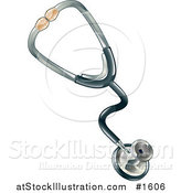 Vector Illustration of a Black and Chrome Stethoscope by AtStockIllustration