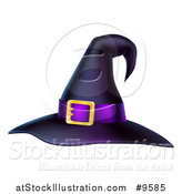 Vector Illustration of a Black and Purple Witch Hat by AtStockIllustration