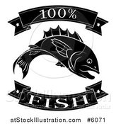 Vector Illustration of a Black and White 100 Percent Fish Food Banners by AtStockIllustration