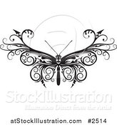 Vector Illustration of a Black and White Barbed Moth or Butterfly by AtStockIllustration