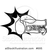 Vector Illustration of a Black and White Boxing Glove Throwing a Punch by AtStockIllustration