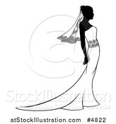 Vector Illustration of a Black and White Bride in Profile by AtStockIllustration