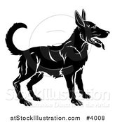 Vector Illustration of a Black and White Chinese Zodiac Dog by AtStockIllustration