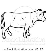 Vector Illustration of a Black and White Cow in Profile by AtStockIllustration