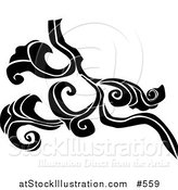 Vector Illustration of a Black and White Design Element by AtStockIllustration