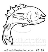 Vector Illustration of a Black and White Fish in Profile by AtStockIllustration