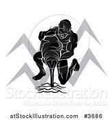 Vector Illustration of a Black and White Horoscope Zodiac Astrology Aquarius Water Bearer and Sybmol by AtStockIllustration