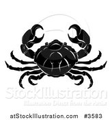 Vector Illustration of a Black and White Horoscope Zodiac Astrology Cancer Crab by AtStockIllustration