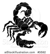 Vector Illustration of a Black and White Horoscope Zodiac Astrology Scorpio Scorpion by AtStockIllustration