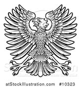 Vector Illustration of a Black and White Imperial Coat of Arms Eagle by AtStockIllustration