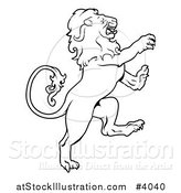 Vector Illustration of a Black and White Leo Lion Zodiac Astrology Sign by AtStockIllustration