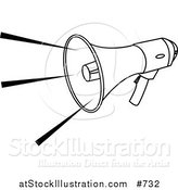 Vector Illustration of a Black and White Loud Megaphone by AtStockIllustration