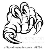 Vector Illustration of a Black and White Monster Claw with Sharp Talons by AtStockIllustration