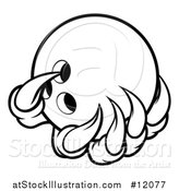 Vector Illustration of a Black and White Monster or Eagle Claws Holding a Bowling Ball by AtStockIllustration