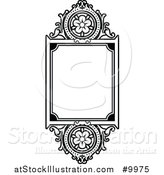 Vector Illustration of a Black and White Ornate Vintage Floral Frame by AtStockIllustration