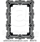 Vector Illustration of a Black and White Ornate Vintage Floral Frame by AtStockIllustration