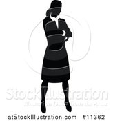 Vector Illustration of a Black and White Silhouetted Business Woman by AtStockIllustration