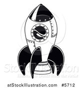 Vector Illustration of a Black and White Space Rocket by AtStockIllustration